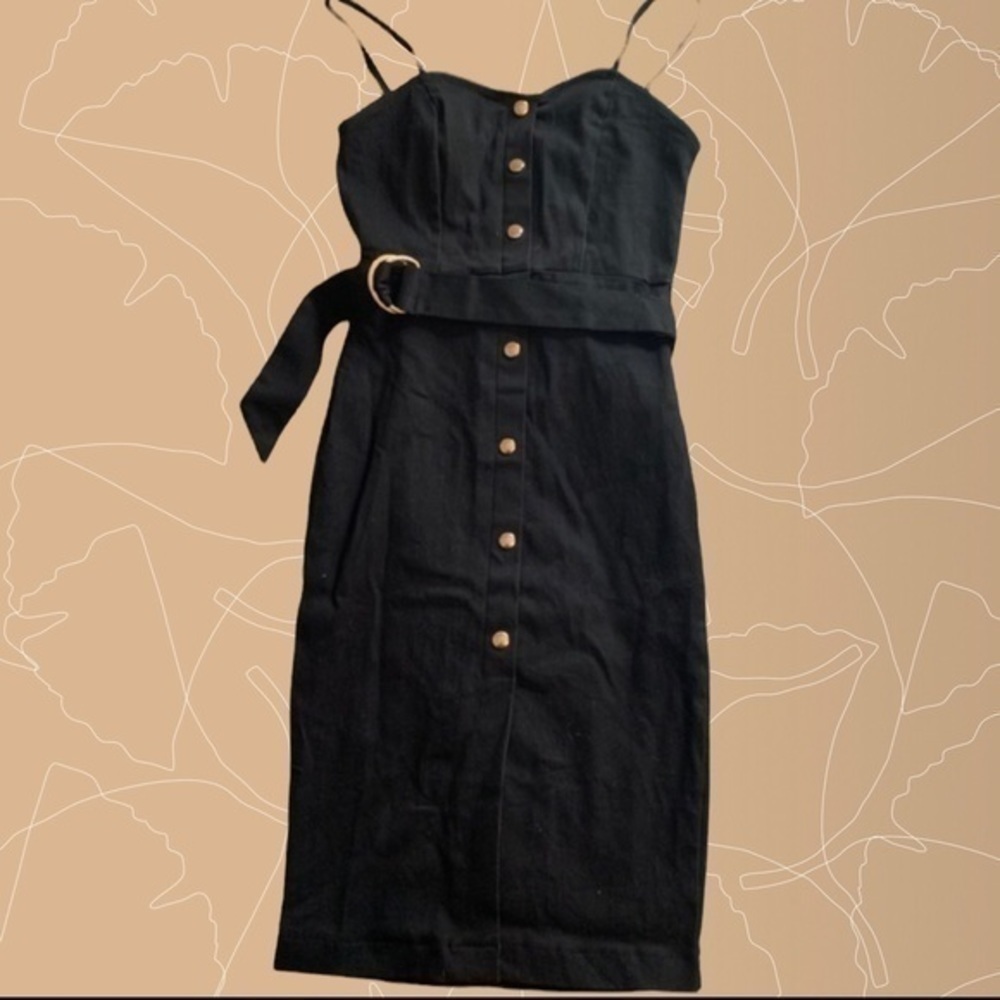 Dark denim midi dress - Picture 3 of 7
